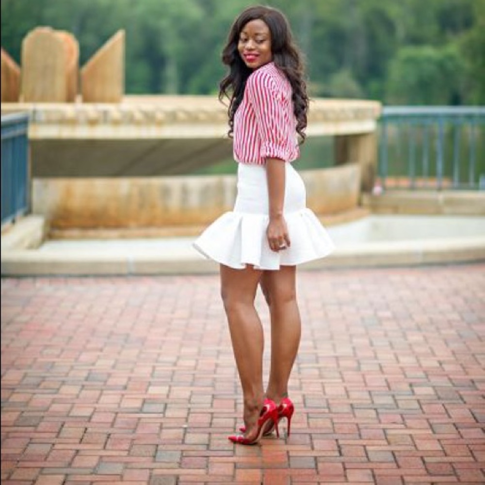 Cutest Peplum skirt in ovoid texture